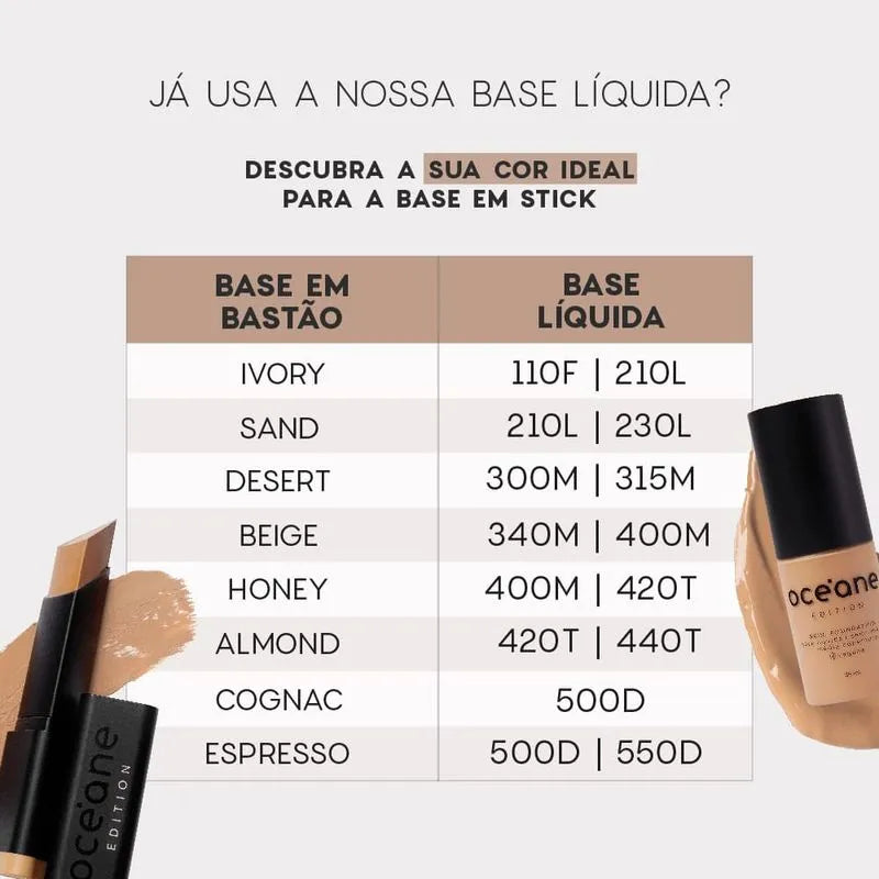 Base em Bastão Clara Semi-Matte - Foundation Stick Ivory Océane Edition 8g